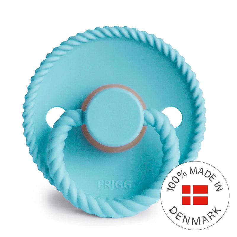 FRIGG Round Pacifier - Rope Latex Size 2 - Waterfall