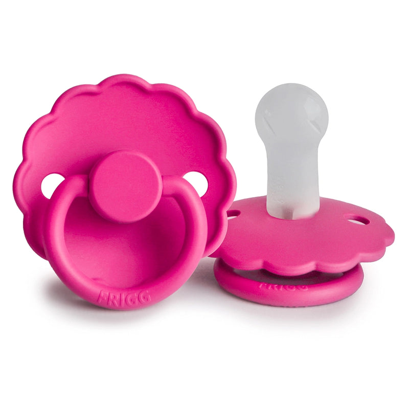 FRIGG Round Pacifier - Daisy Silicone Size 2 - Fuchsia