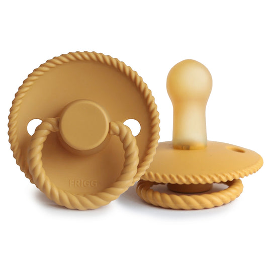 FRIGG Round Pacifier - Rope Latex Size 2 - Honey Gold