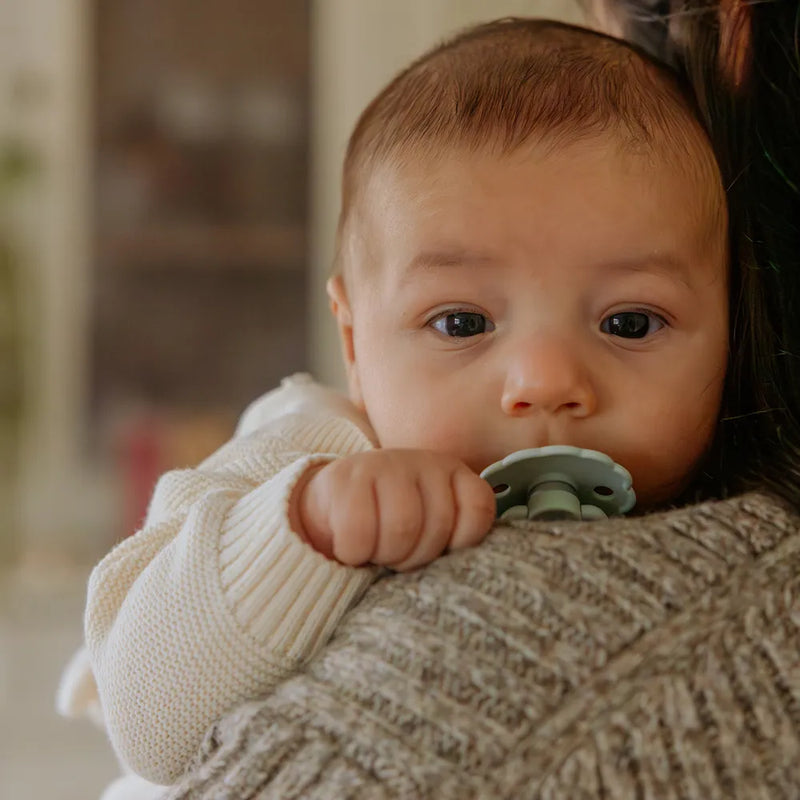 FRIGG Round Pacifier - Daisy Silicone Size 2 - Sage