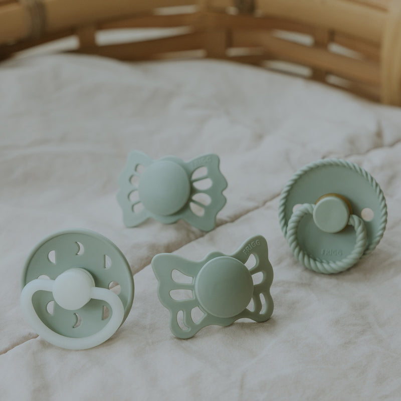 FRIGG Baby's First Pacifier - 4-Pack - Moonlight Sailing - Sage