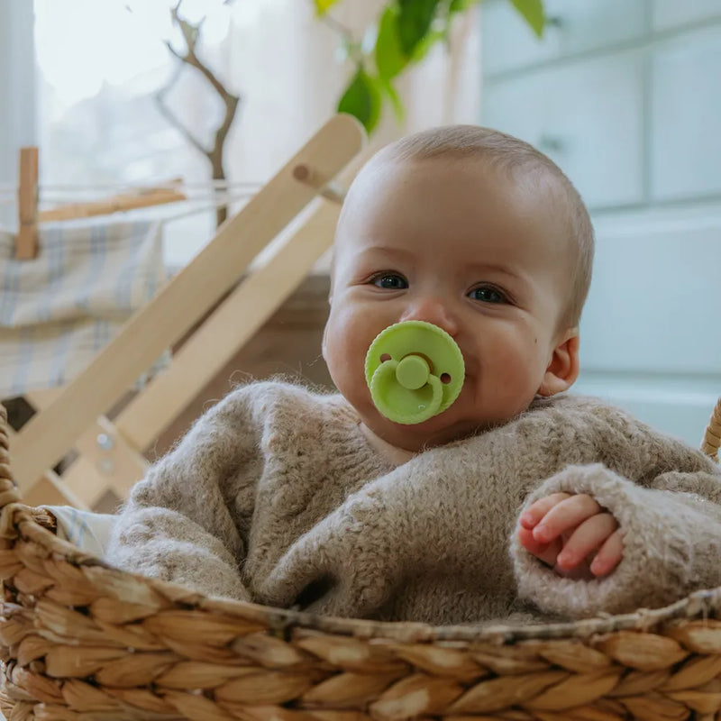 FRIGG Round Pacifier - Rope Silicone Size 1 - Green Tea