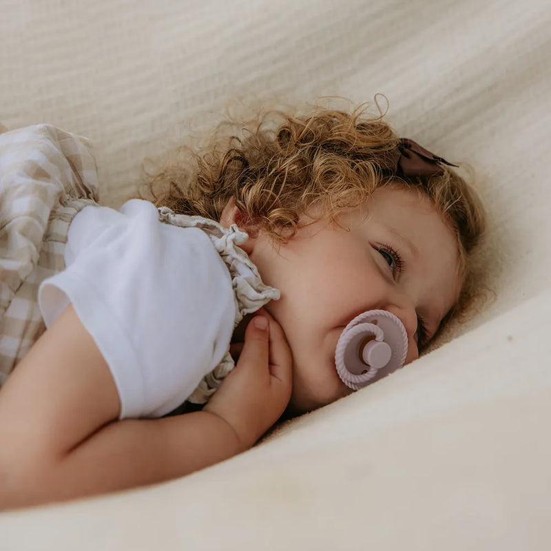 FRIGG Round Pacifier - Rope Silicone Size 2 - Soft Lilac