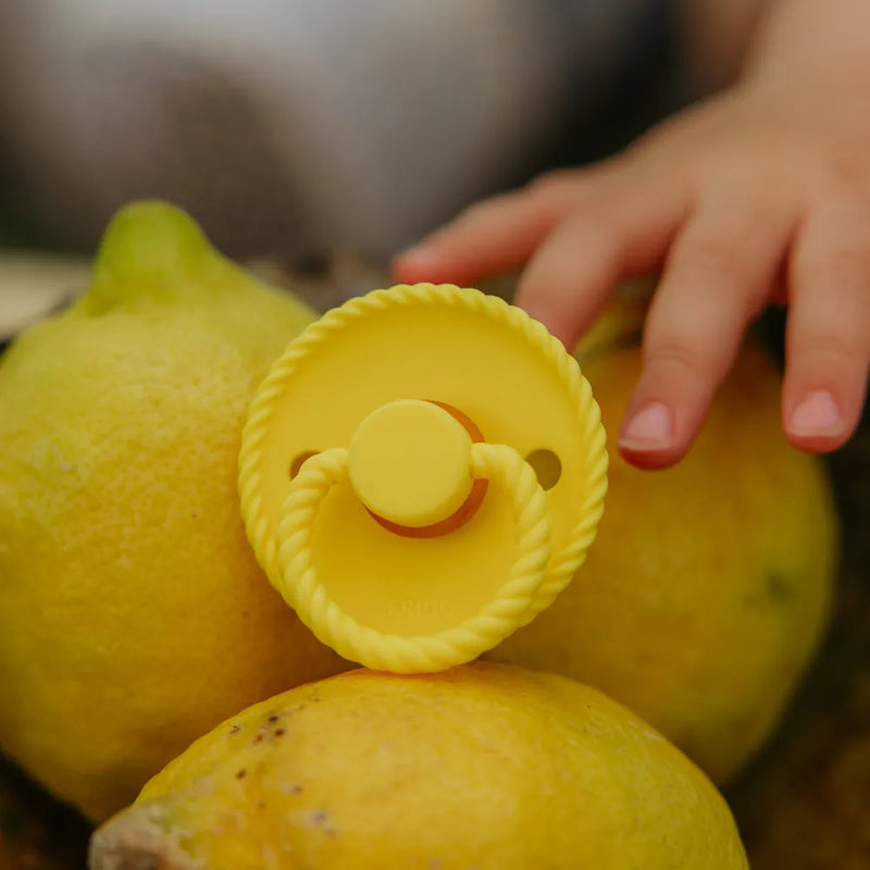 FRIGG Round Pacifier - Rope Silicone Size 2 - Sunflower