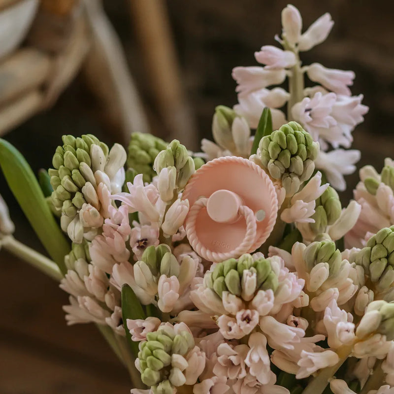 FRIGG Round Pacifier - Rope Silicone Size 1 - Baby Pink