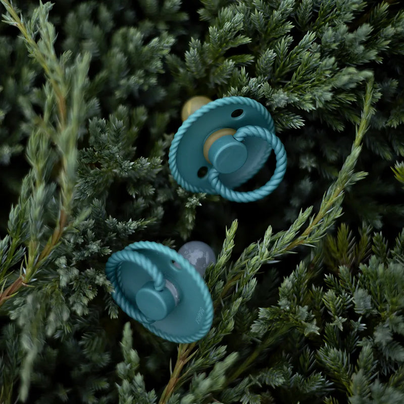FRIGG Round Pacifier - Rope Silicone Size 1 - Vintage Green