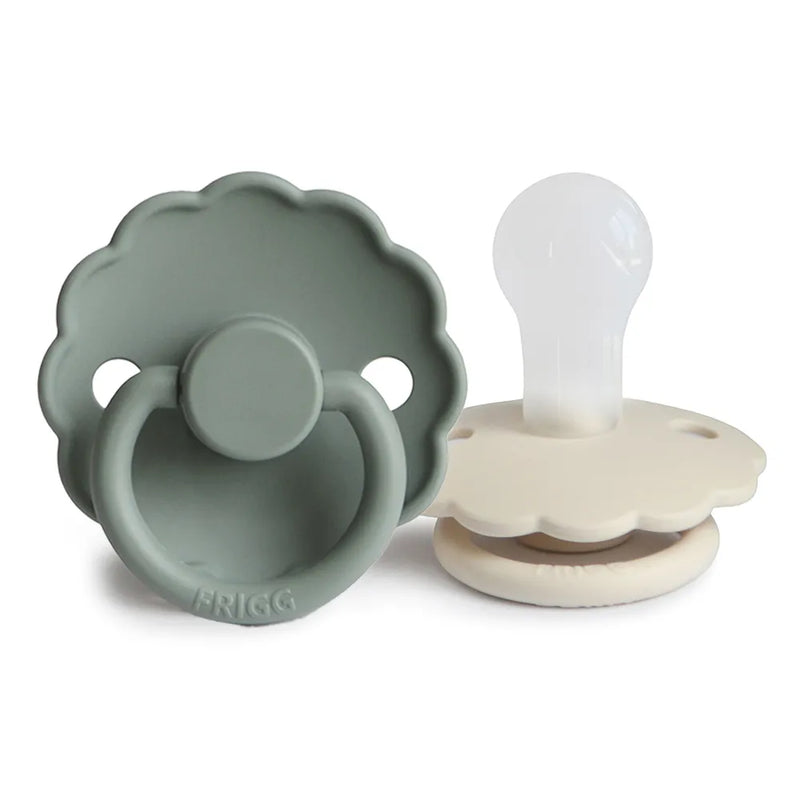 FRIGG Pacifier - Daisy Silicone 2-Pack Size 1 - Lily Pad/Cream