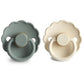 FRIGG Pacifier - Daisy Latex 2-Pack Size 2 - Lily Pad/Cream