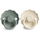 FRIGG Pacifier - Daisy Silicone 2-Pack Size 1 - Lily Pad/Cream