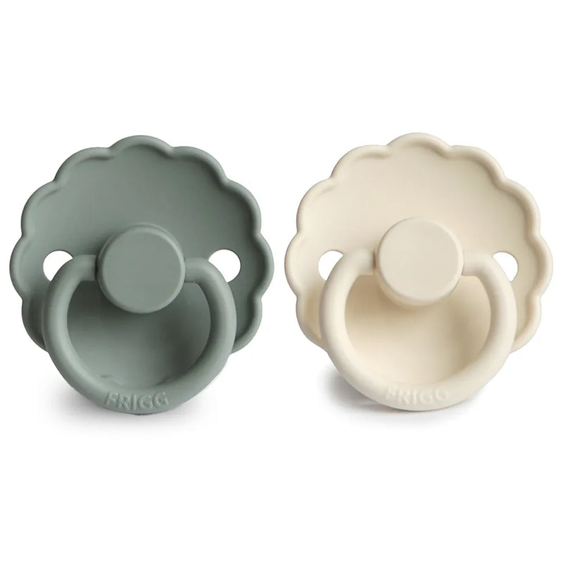 FRIGG Pacifier - Daisy Silicone 2-Pack Size 1 - Lily Pad/Cream