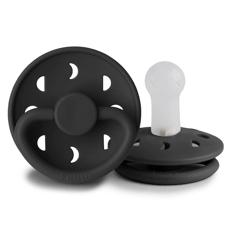 FRIGG Round Pacifier - Moon Phase Silicone Size 2 - Jet Black