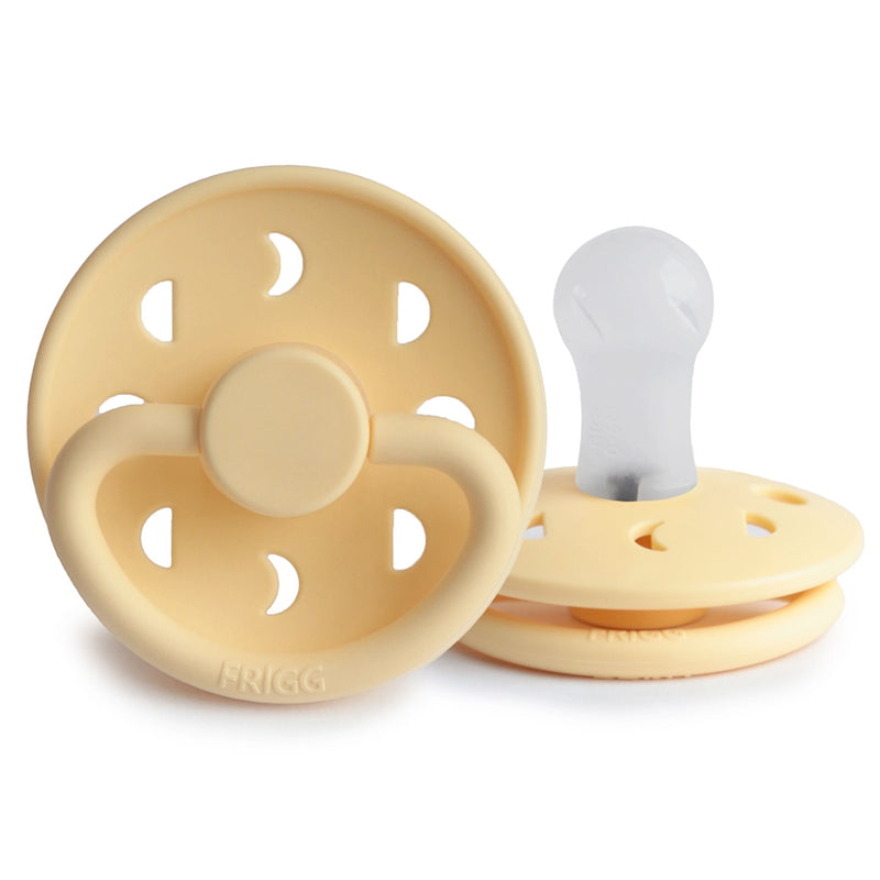 FRIGG Round Pacifier - Moon Phase Silicone Size 1 - Pale Daffodil