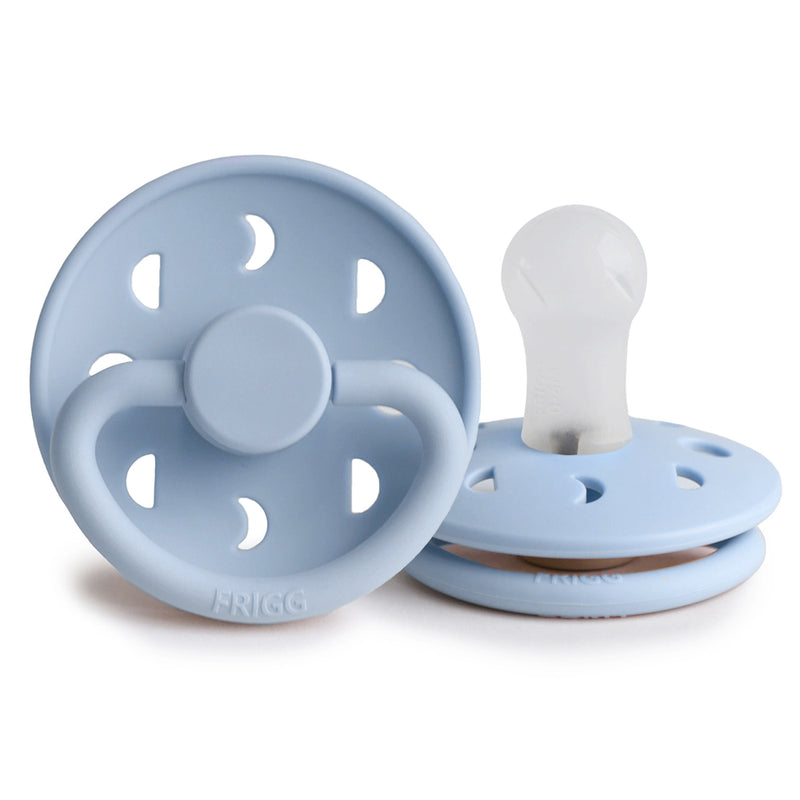 FRIGG Round Pacifier - Moon Phase Silicone Size 1 - Powder Blue