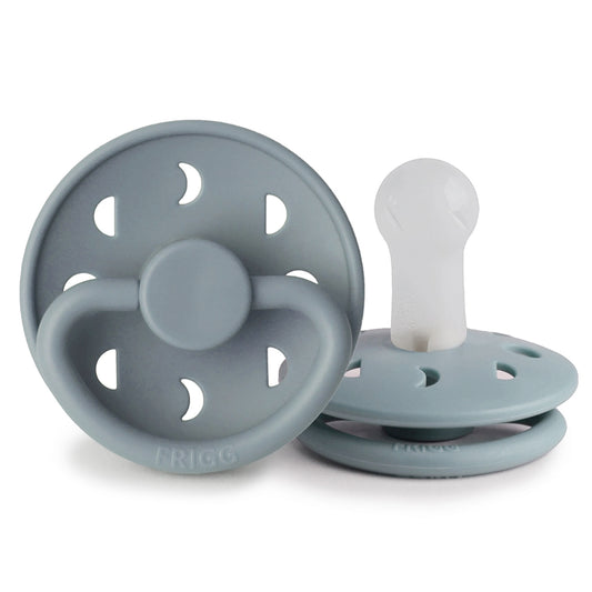 FRIGG Round Pacifier - Moon Phase Silicone Size 2 - Stone Blue