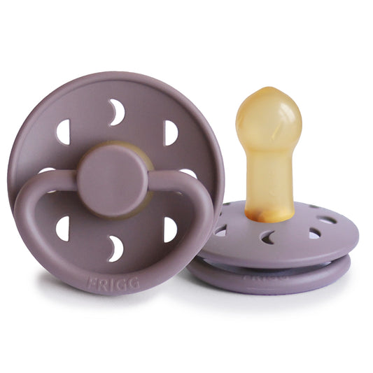 FRIGG Round Pacifier - Moon Phase Latex Size 2 - Twilight Mauve