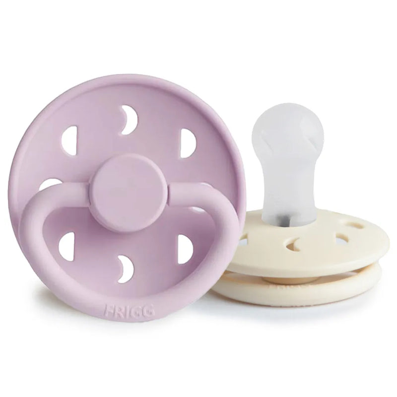 FRIGG Pacifier - Moon Phase Silicone 2-Pack Size 1 - Soft Lilac/Cream