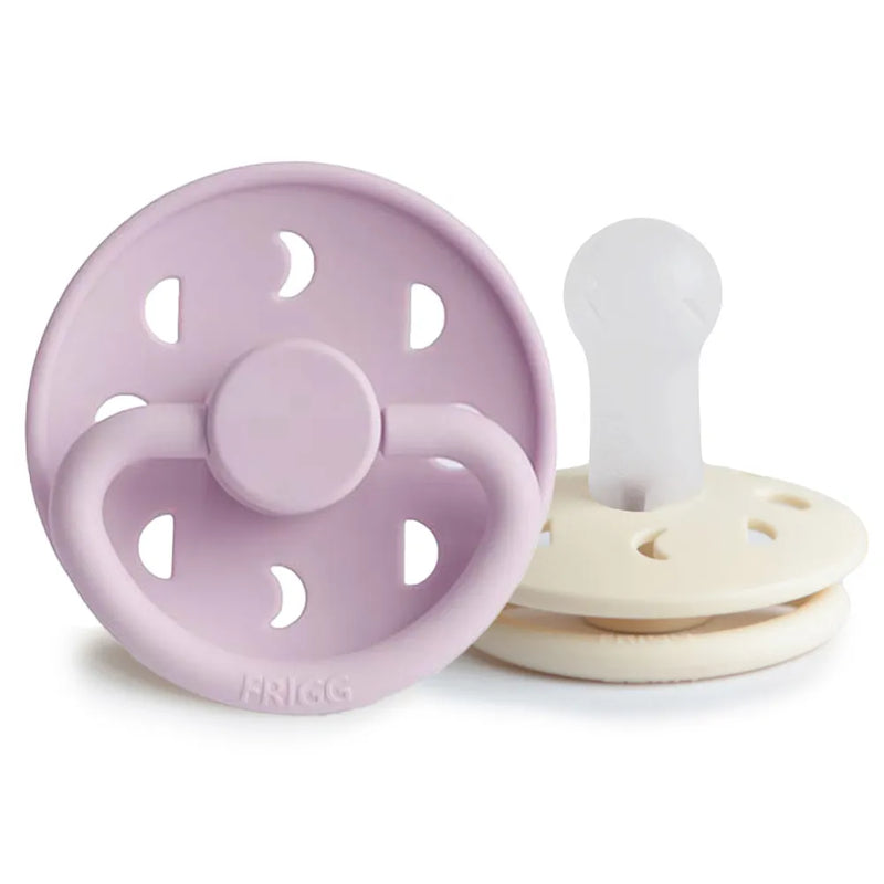 FRIGG Pacifier - Moon Phase Silicone 2-Pack Size 2 - Soft Lilac/Cream
