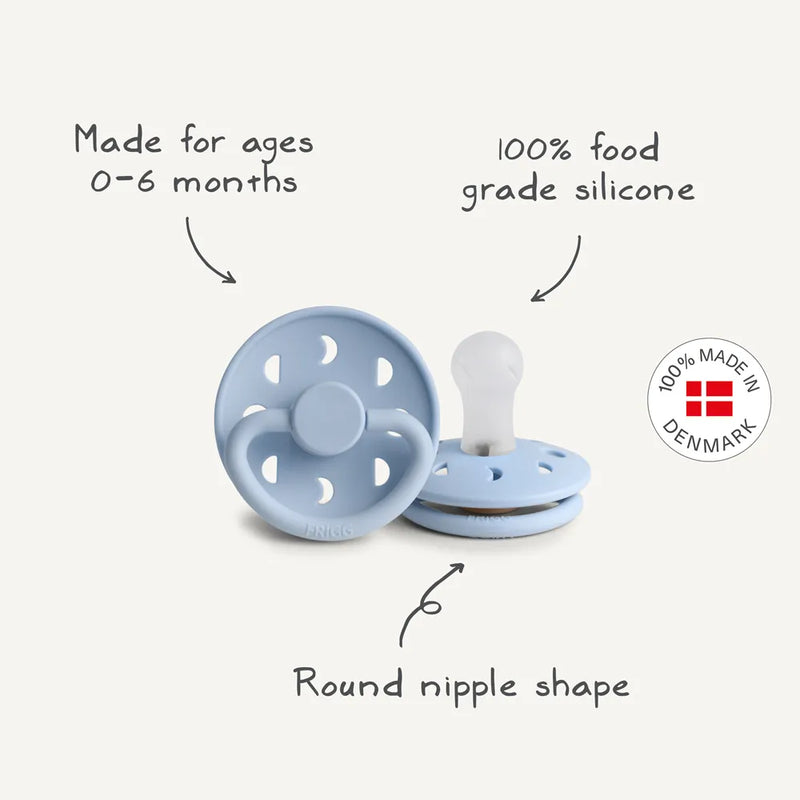 FRIGG Round Pacifier - Moon Phase Silicone Size 1 - Slate