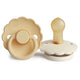 FRIGG Pacifier - Daisy Latex 2-Pack Size 1 - Pale Daffodil/Cream