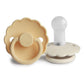 FRIGG Pacifier - Daisy Silicone 2-Pack Size 2 - Pale Daffodil/Cream