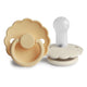 FRIGG Pacifier - Daisy Silicone 2-Pack Size 2 - Pale Daffodil/Cream
