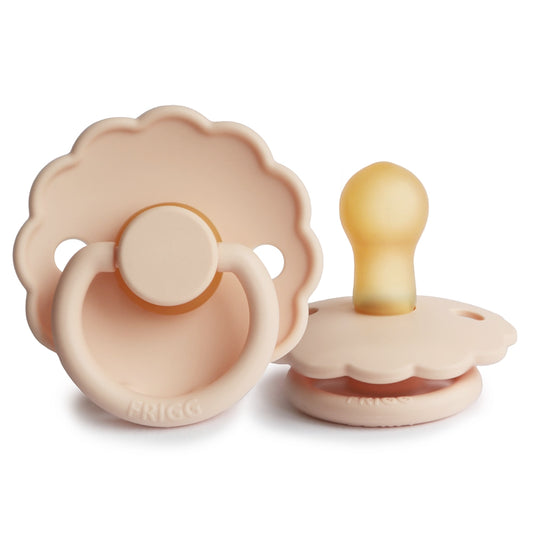 FRIGG Round Pacifier - Daisy Latex Size 1 - Pink Cream