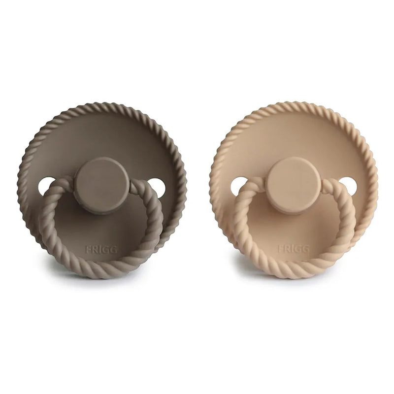 FRIGG Pacifier - Rope Silicone 2-Pack Size 2 - Portobello/Croissant
