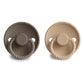 FRIGG Pacifier - Rope Silicone 2-Pack Size 1 - Portobello/Croissant