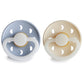 FRIGG Pacifier - Moon Phase Night Latex 2-Pack Size 2 - Powder Blue/Cream