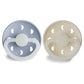 FRIGG Pacifier - Moon Phase Night Silicone 2-Pack Size 1 - Powder Blue/Cream