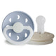 FRIGG Pacifier - Moon Phase Night Silicone 2-Pack Size 2 - Powder Blue/Cream