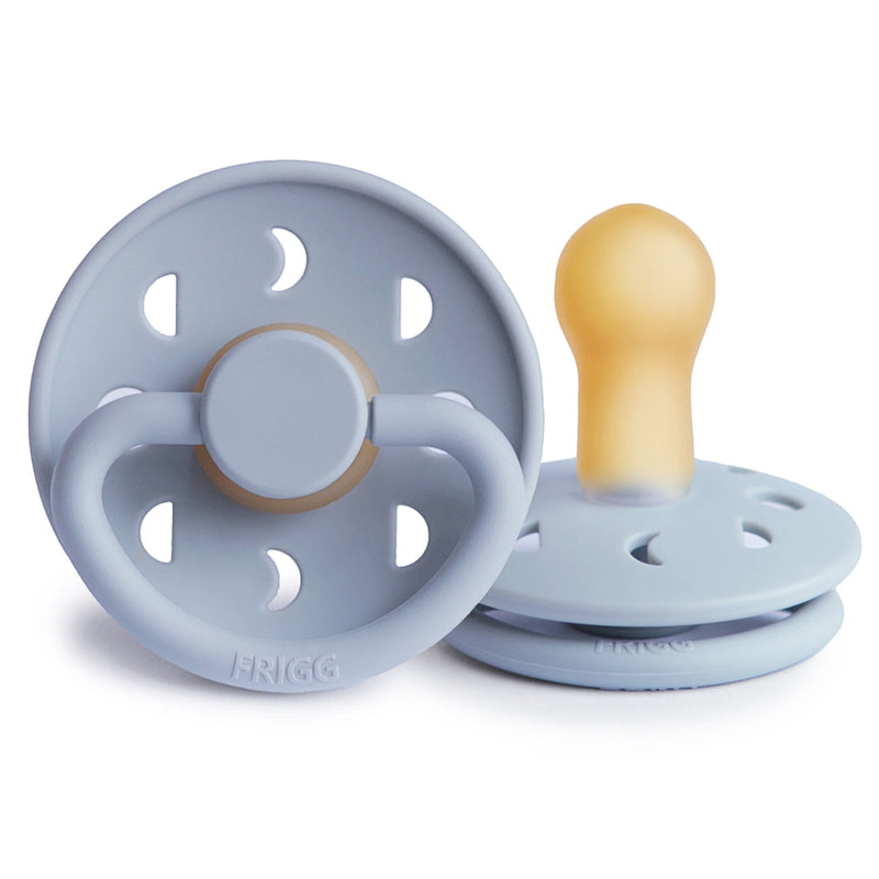 FRIGG Round Pacifier - Moon Phase Latex Size 2 - Powder Blue