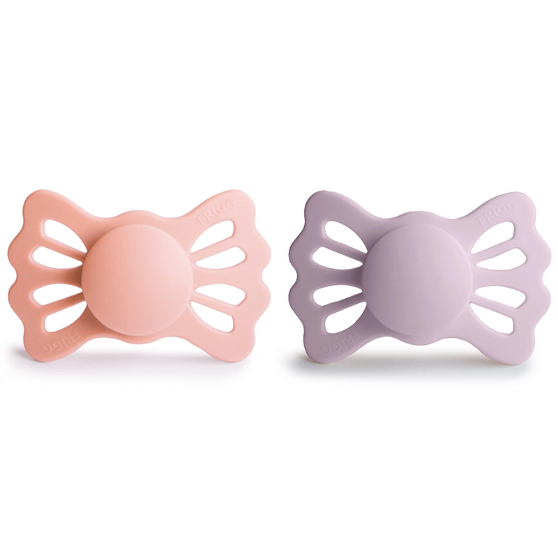 FRIGG Pacifier - Lucky Silicone 2-Pack Size 2 - Soft Lilac/Pretty in Peach