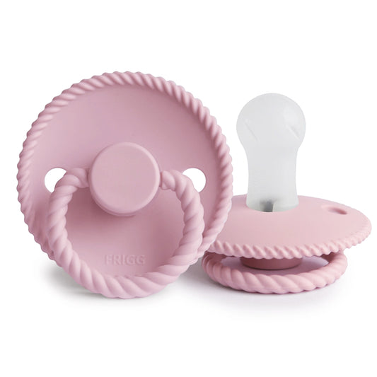 FRIGG Round Pacifier - Rope Silicone Size 1 - Baby Pink