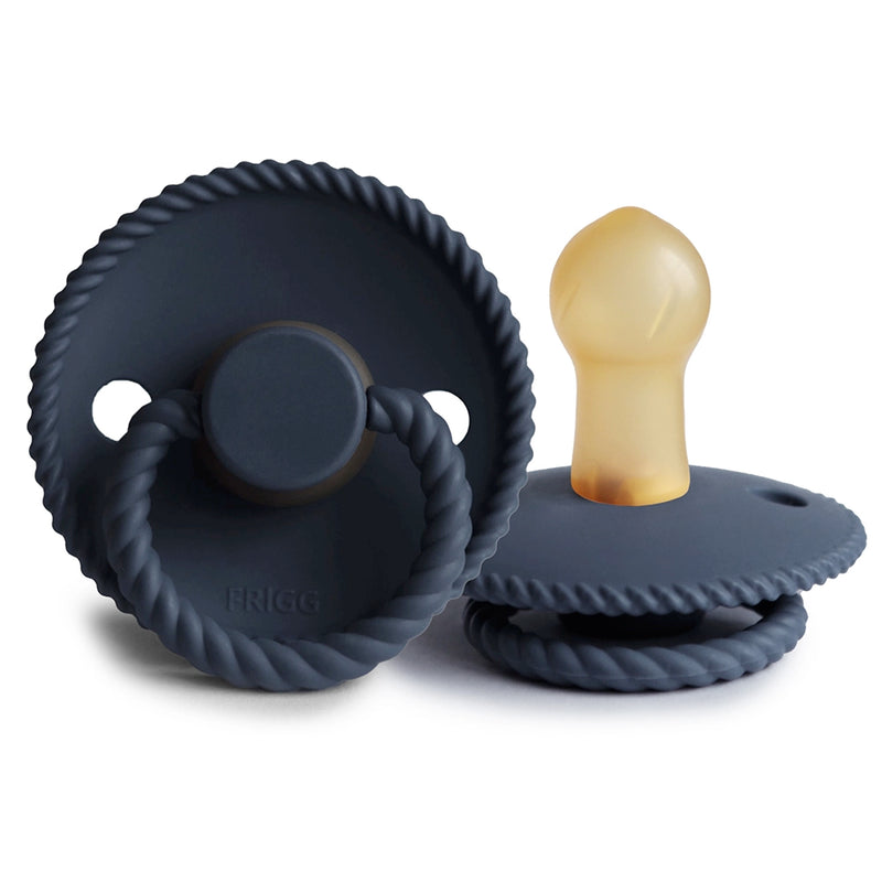 FRIGG Round Pacifier - Rope Latex Size 1 - Dark Navy