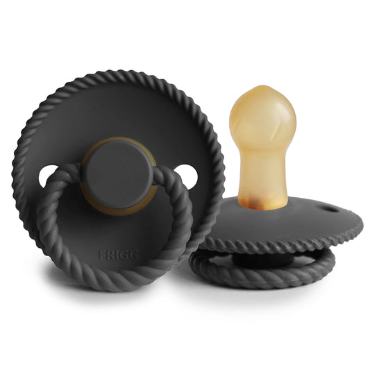 FRIGG Round Pacifier - Rope Latex Size 1 - Jet Black