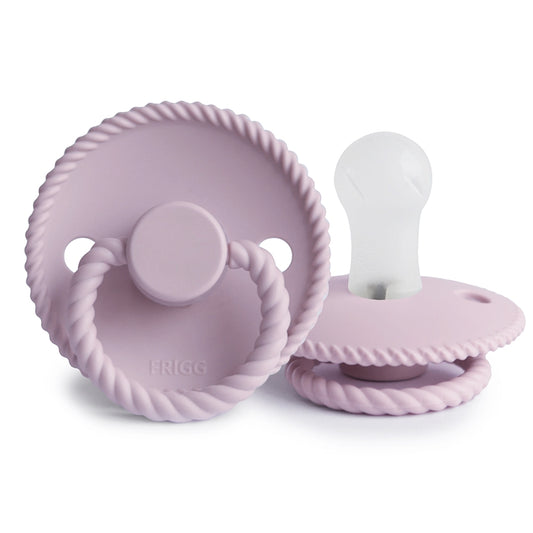 FRIGG Round Pacifier - Rope Silicone Size 1 - Soft Lilac
