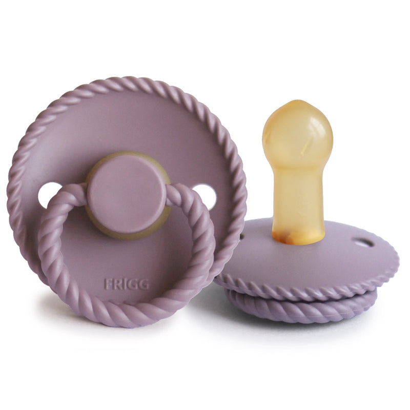 FRIGG Round Pacifier - Rope Latex Size 2 - Twilight Mauve