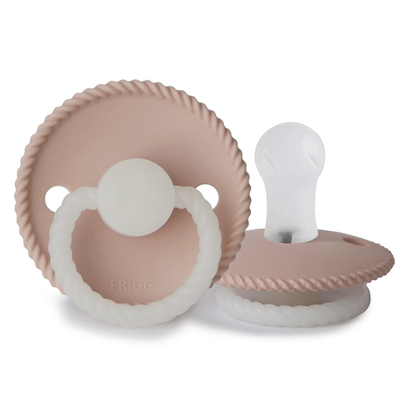 FRIGG Round Pacifier - Rope Night Silicone Size 1 - Blush