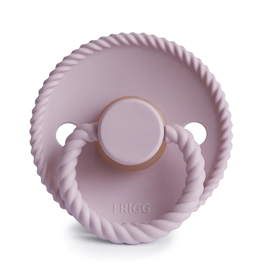 Ciuccio rotondo FRIGG - Corda in lattice taglia 2 - Lilla morbido