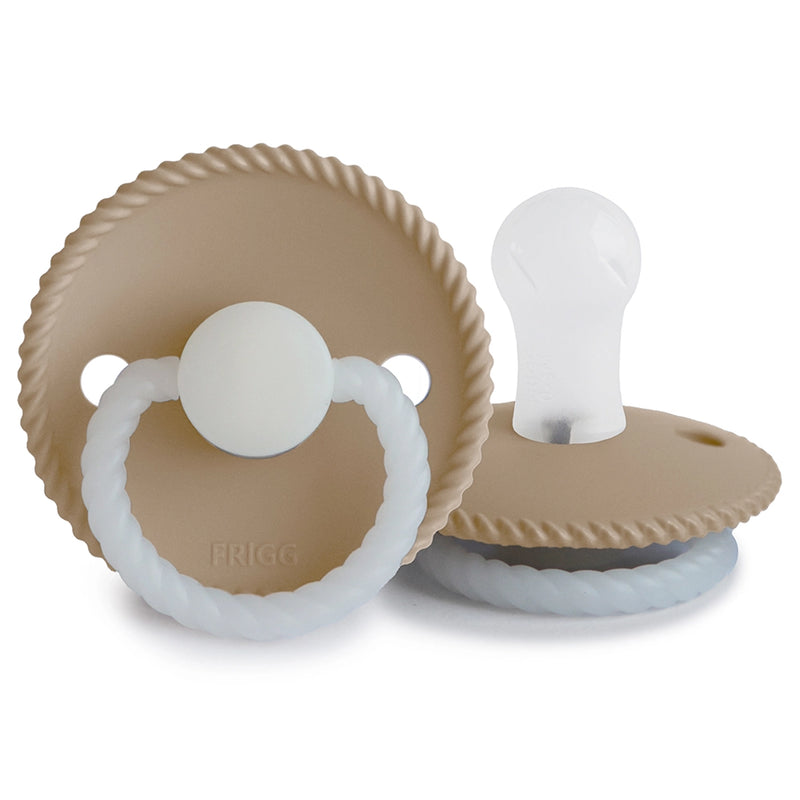 FRIGG Round Pacifier - Rope Night Silicone Size 1 - Croissant