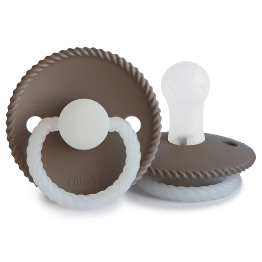 FRIGG Round Pacifier - Rope Night Silicone Size 1 - Portobello