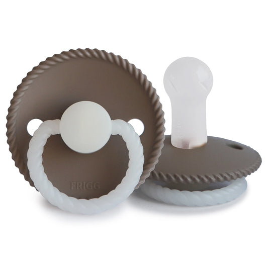 FRIGG Round Pacifier - Rope Night Silicone Size 2 - Portobello