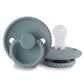 FRIGG Round Pacifier - Rope Silicone Size 1 - Stone Blue