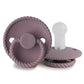 FRIGG Round Pacifier - Rope Silicone Size 2 - Twilight Mauve