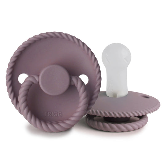 FRIGG Round Pacifier - Rope Silicone Size 2 - Twilight Mauve