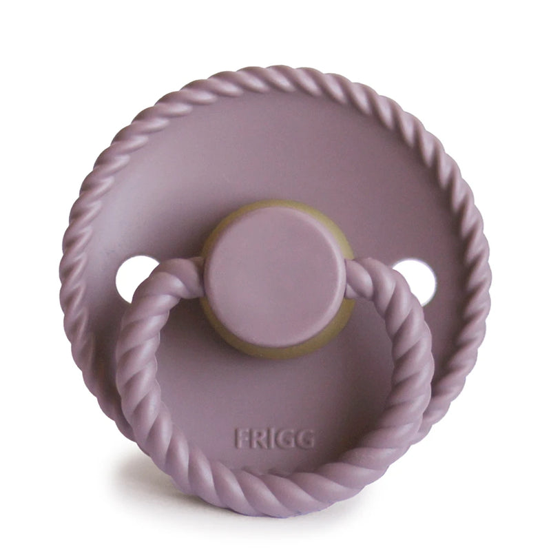 FRIGG Round Pacifier - Rope Latex Size 1 - Twilight Mauve