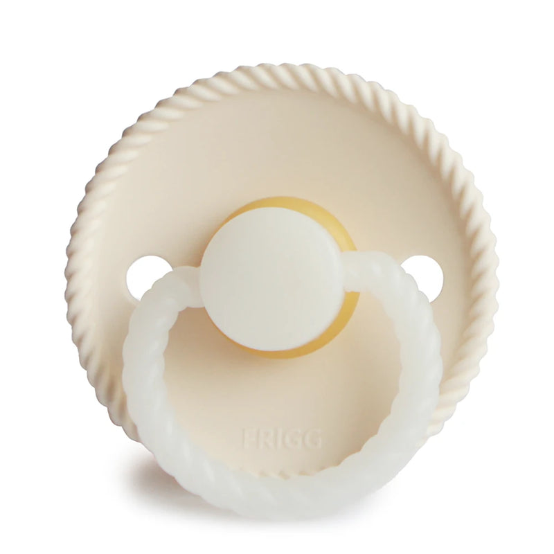 FRIGG Round Pacifier - Rope Night Latex Size 2 - Cream