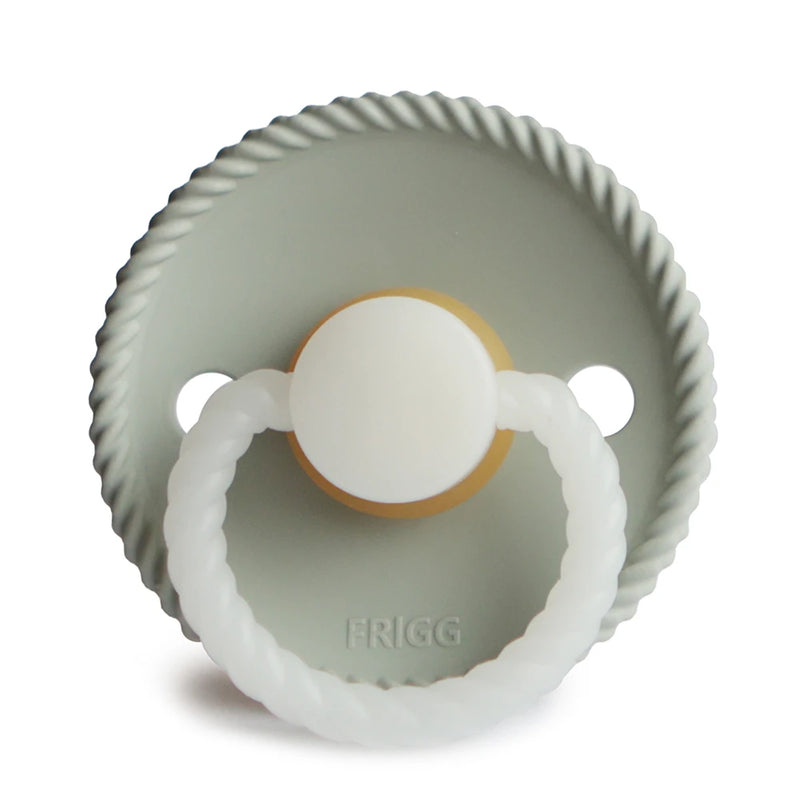 FRIGG Round Pacifier - Rope Night Latex Size 1 - Sage