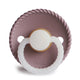 FRIGG Round Pacifier - Rope Night Latex Size 2 - Twilight Mauve